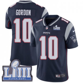 Youth New England Patriots #10 Josh Gordon Navy Blue Nike NFL Home Vapor Untouchable Super Bowl LIII Bound Limited Jersey