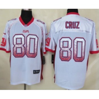 Nike New York Giants #80 Victor Cruz Drift Fashion White Elite Jersey
