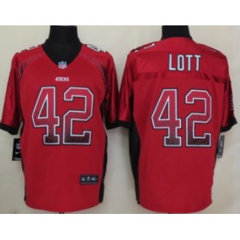 Nike San Francisco 49ers #42 Ronnie Lott Drift Fashion Red Elite Jersey