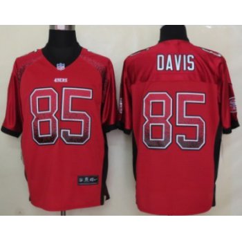 Nike San Francisco 49ers #85 Vernon Davis Drift Fashion Red Elite Jersey