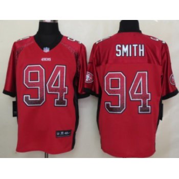 Nike San Francisco 49ers #94 Justin Smith Drift Fashion Red Elite Jersey