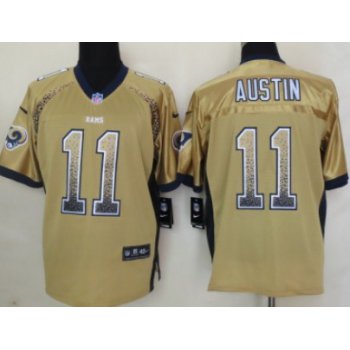 Nike St. Louis Rams #11 Tavon Austin Drift Fashion Gold Elite Jersey