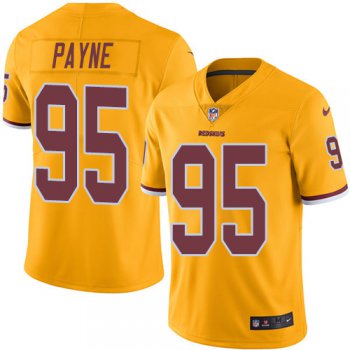 Nike Washington Redskins #95 Da'Ron Payne Gold Men's Stitched NFL Limited Rush Jersey