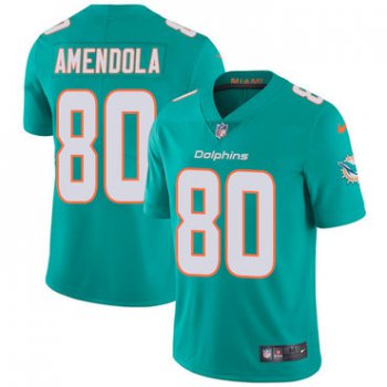 Nike Miami Dolphins #80 Danny Amendola Aqua Green Team Color Men's Stitched NFL Vapor Untouchable Limited Jersey