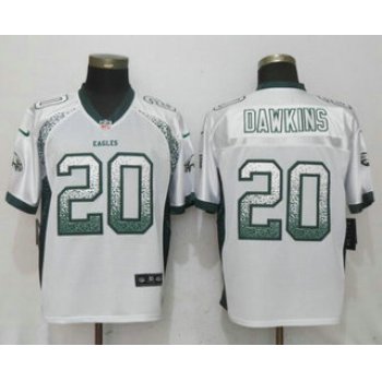 Men's Philadelphia Eagles #20 Brian Dawkins White Drift Stitched NFL Nike Fashion Jersey