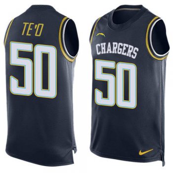 Men's San Diego Chargers #50 Manti Te'o Navy Blue Hot Pressing Player Name & Number Nike NFL Tank Top Jersey