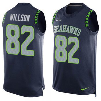 Men's Seattle Seahawks #82 Luke Willson Navy Blue Hot Pressing Player Name & Number Nike NFL Tank Top Jersey