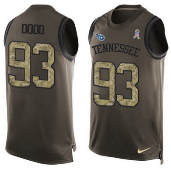 Men's Tennessee Titans #93 Kevin Dodd Green Salute to Service Hot Pressing Player Name & Number Nike NFL Tank Top Jersey