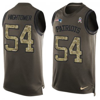 Men's New England Patriots #54 Dont'a Hightower Green Salute to Service Hot Pressing Player Name & Number Nike NFL Tank Top Jersey