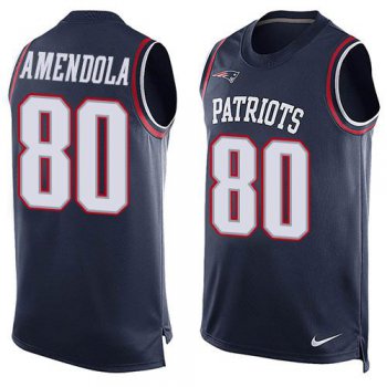 Men's New England Patriots #80 Danny Amendola Navy Blue Hot Pressing Player Name & Number Nike NFL Tank Top Jersey
