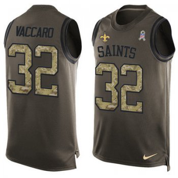Men's New Orleans Saints #32 Kenny Vaccaro Green Salute to Service Hot Pressing Player Name & Number Nike NFL Tank Top Jersey