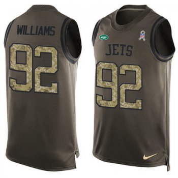 Men's New York Jets #92 Leonard Williams Green Salute to Service Hot Pressing Player Name & Number Nike NFL Tank Top Jersey