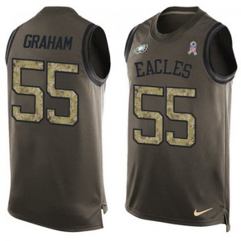 Men's Philadelphia Eagles #55 Brandon Graham Green Salute to Service Hot Pressing Player Name & Number Nike NFL Tank Top Jersey