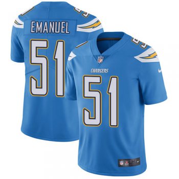 Nike San Diego Chargers #51 Kyle Emanuel Electric Blue Alternate Men's Stitched NFL Vapor Untouchable Limited Jersey