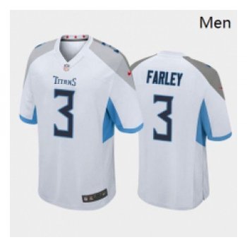 Men Tennessee Titans #3 Caleb Farley White Blue 2021 Draft Jersey