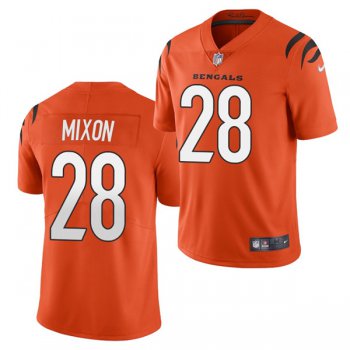 Men's Cincinnati Bengals #28 Joe Mixon 2021 New Orange Vapor Untouchable Limited Stitched Jersey