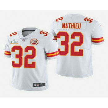 Men's Kansas City Chiefs #32 Tyrann Mathieu White 2021 Super Bowl LV Vapor Untouchable Stitched Nike Limited NFL Jersey