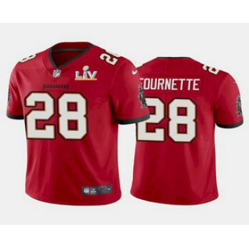 Men's Tampa Bay Buccaneers #28 Leonard Fournette Red 2021 Super Bowl LV Limited Stitched NFL Jersey