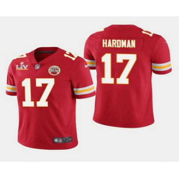 Men's Kansas City Chiefs #17 Mecole Hardman Red 2021 Super Bowl LV Stitched NFL Jersey
