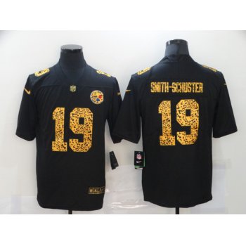 Men's Pittsburgh Steelers #19 JuJu Smith-Schuster Black Leopard Print Fashion Vapor Limited Nike NFL Jersey
