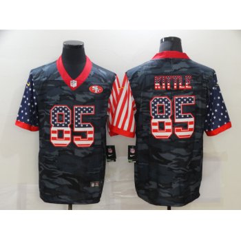 Men's San Francisco 49ers #85 George Kittle USA Camo 2020 Salute To Service Stitched NFL Nike Limited Jersey