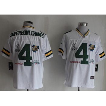 Nike Green Bay Packers #4 Superbowlchamps White Men's Stitched NFL Limited Jersey