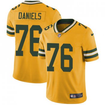 Nike Green Bay Packers #76 Mike Daniels Yellow Men's Stitched NFL Limited Rush Jersey