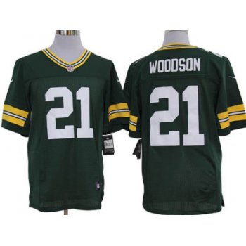 Nike Green Bay Packers #21 Charles Woodson Green Elite Jersey
