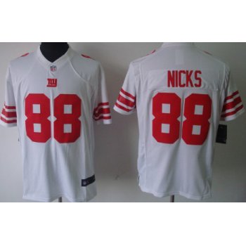 Nike New York Giants #88 Hakeem Nicks White Limited Jersey