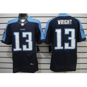 Nike Tennessee Titans #13 Kendall Wright Navy Blue Elite Jersey