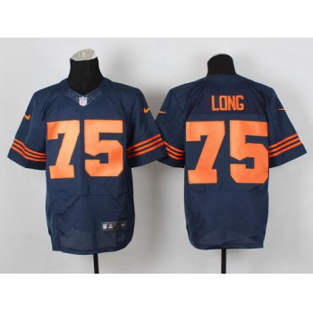 Nike Chicago Bears #75 Kyle Long Blue With Orange Elite Jersey