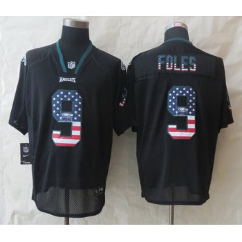 Nike Philadelphia Eagles #9 Nick Foles 2014 USA Flag Fashion Black Elite Jersey