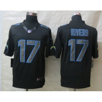 Nike San Diego Chargers #17 Philip Rivers Black Impact Limited Jersey