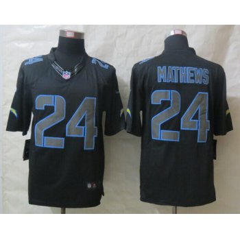 Nike San Diego Chargers #24 Ryan Mathews Black Impact Limited Jersey