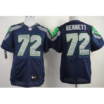 Nike Seattle Seahawks #72 Michael Bennett Navy Blue Elite Jersey