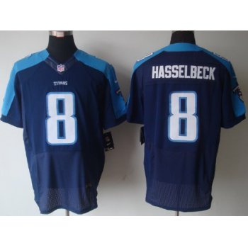 Nike Tennessee Titans #8 Matt Hasselbeck Navy Blue Elite Jersey