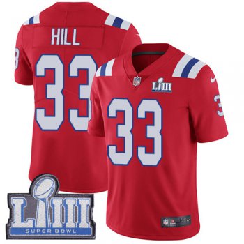 #33 Limited Jeremy Hill Red Nike NFL Alternate Youth Jersey New England Patriots Vapor Untouchable Super Bowl LIII Bound