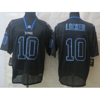 Nike Tennessee Titans #10 Jake Locker Lights Out Black Elite Jersey