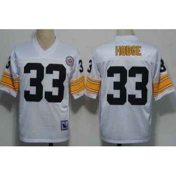 Pittsburgh Steelers #33 Merril Hodge White Throwback Jersey