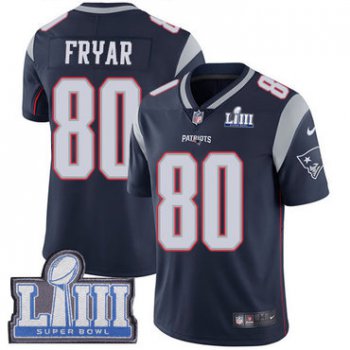 #80 Limited Irving Fryar Navy Blue Nike NFL Home Youth Jersey New England Patriots Vapor Untouchable Super Bowl LIII Bound