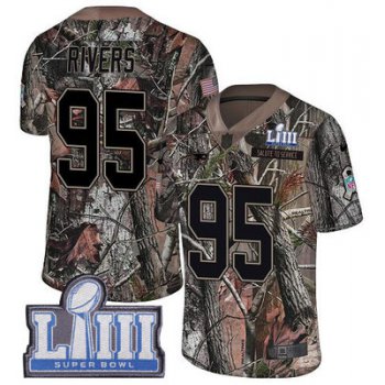 #95 Limited Derek Rivers Camo Nike NFL Youth Jersey New England Patriots Rush Realtree Super Bowl LIII Bound