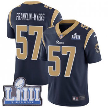 Youth Los Angeles Rams #57 John Franklin-Myers Navy Blue Nike NFL Home Vapor Untouchable Super Bowl LIII Bound Limited Jersey