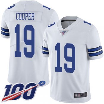 Cowboys #19 Amari Cooper White Men's Stitched Football 100th Season Vapor Limited Jersey