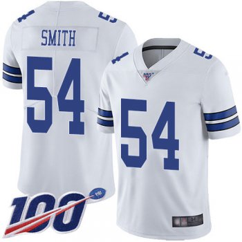 Cowboys #54 Jaylon Smith White Men's Stitched Football 100th Season Vapor Limited Jersey