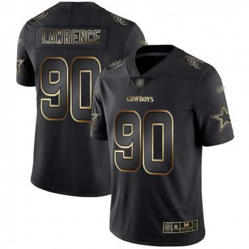 Cowboys #90 Demarcus Lawrence Black Gold Men's Stitched Football Vapor Untouchable Limited Jersey