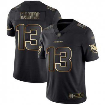 Dolphins #13 Dan Marino Black Gold Men's Stitched Football Vapor Untouchable Limited Jersey