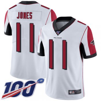 Falcons #11 Julio Jones White Men's Stitched Football 100th Season Vapor Limited Jersey