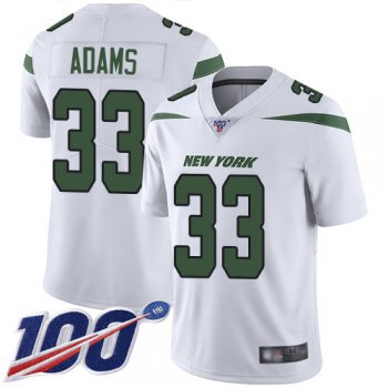 Jets #33 Jamal Adams White Men's Stitched Football 100th Season Vapor Limited Jersey