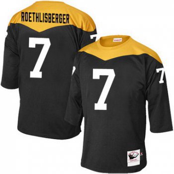 Men's Pittsburgh Steelers #7 Ben Roethlisberger Black 1967 Home Throwback NFL Jersey