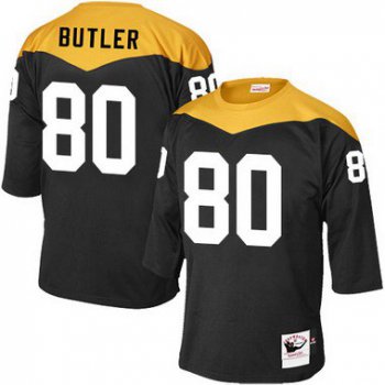 Men's Pittsburgh Steelers #80 Jack Butler Black Retired Player 1967 Home Throwback NFL Jersey